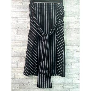 Stand Dress Women's size medium Black & White Striped Midi  Bow Detail Strapless